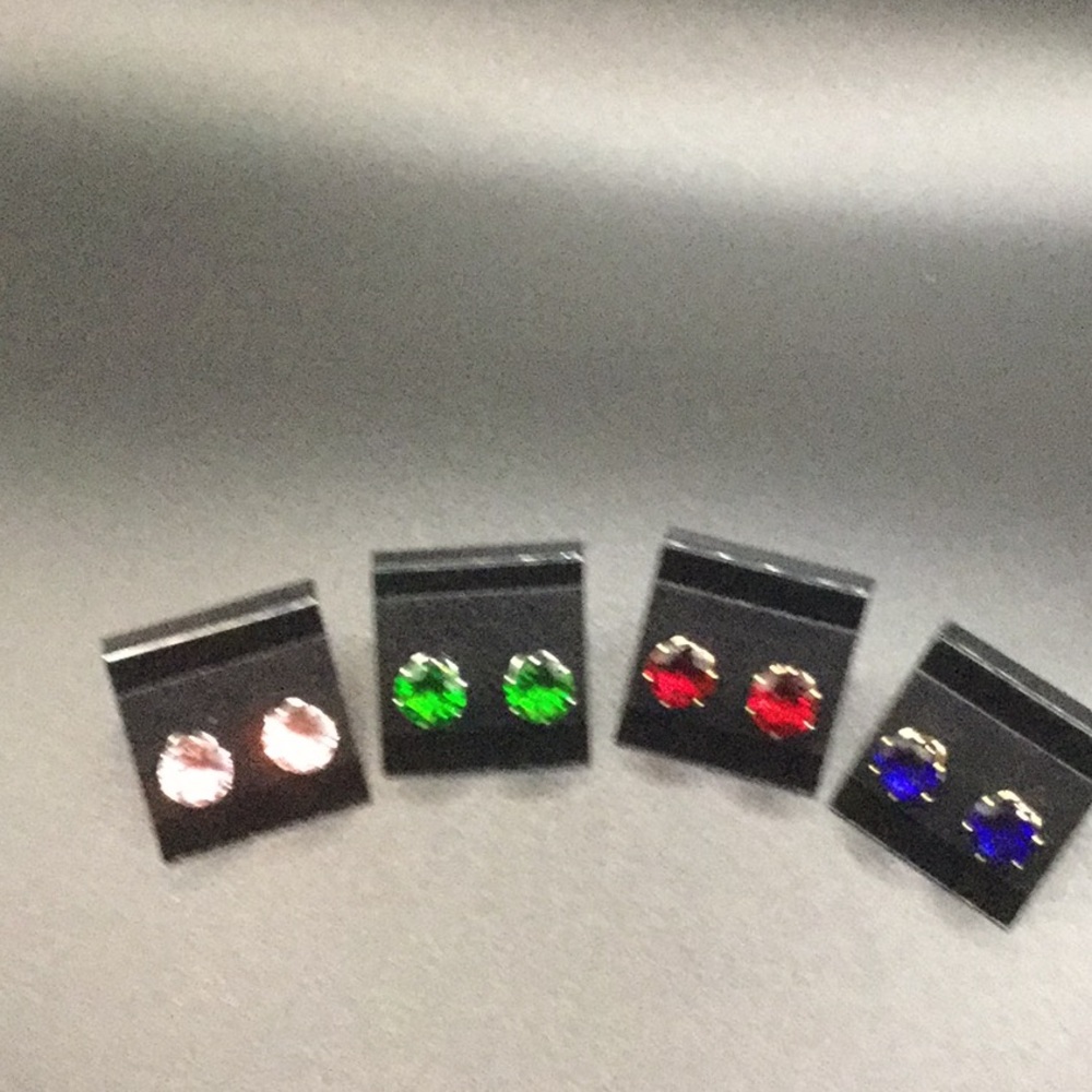 Simply Colorful Round Rhinestone Stud Earrings